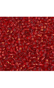 Miyuki delica beads 10/0 - Silver lined red dyed DBM-602